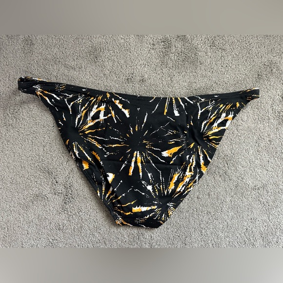 Andie Swim The Tropez Bottom in Black Orange Firework Size XL Sustainable Swim - Picture 7 of 8